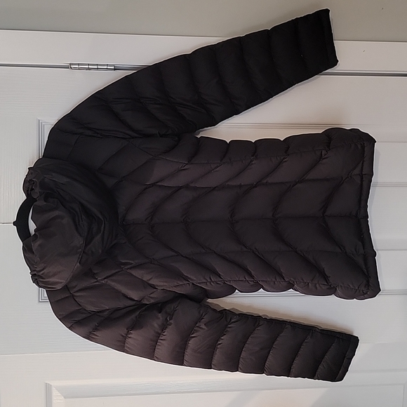 Women's Patagonia Goose Down Downtown Loft Black Puffer Puffy Zip Up Jacket SzSm - Picture 3 of 8